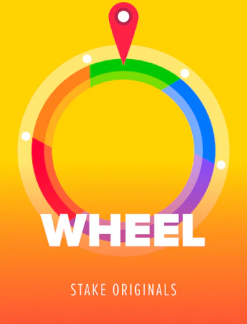 Ficha de Wheel: un anillo dividido en franjas de colores con una aguja roja arriba, sobre fondo amarillo.