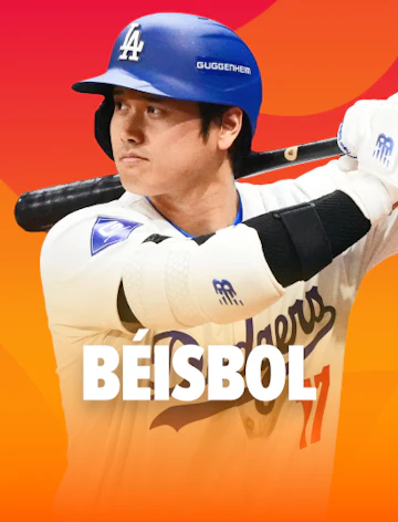 Ficha de la categoría Béisbol: un bateador en posición de espera sobre fondo naranja.